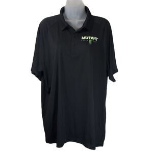 Monster Energy Drink MUTANT Super Soda Logo Black Polo Shirt SZ XL